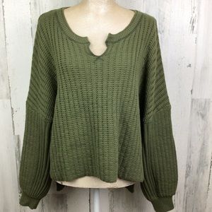 Urban Outfitter BDG Oversized High Low Sweater Womens Green Moss Size S-P